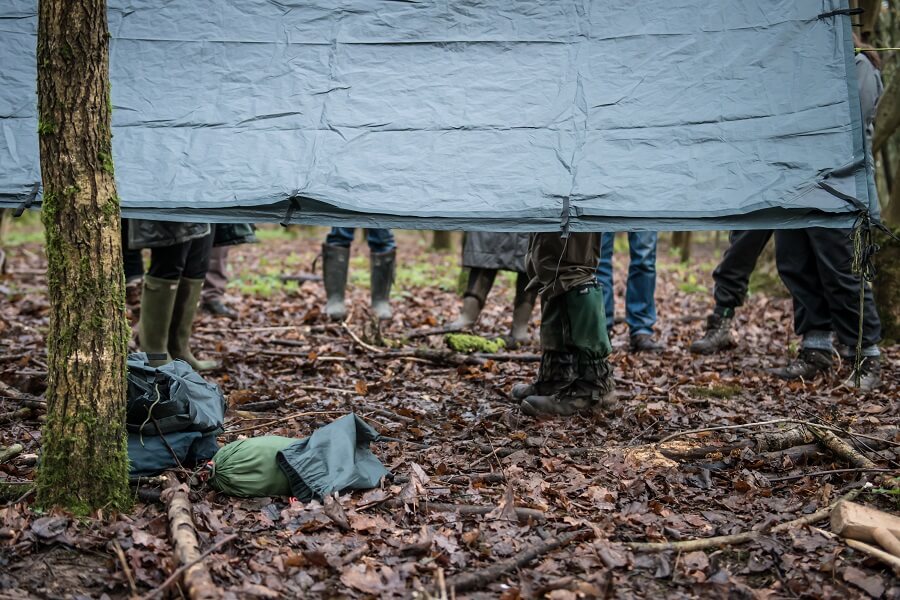 Tarpaulin shelter - practical, light weight and quick to set up